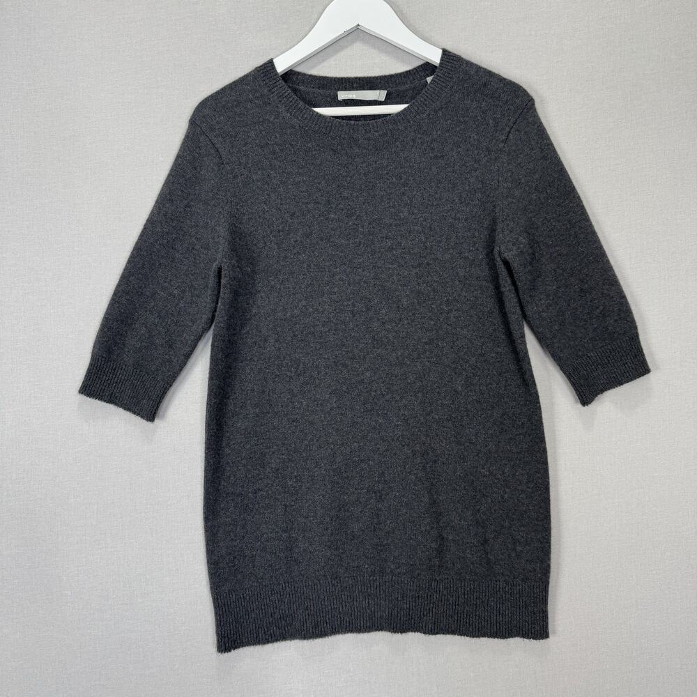 Vince 100% Cashmere Sweater Womens Small Gray Tunic Minimalist‎ Quiet Luxury